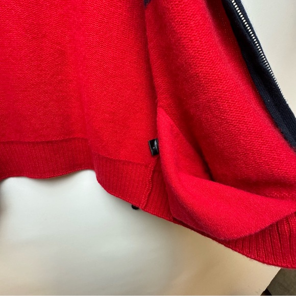 Jenni Kayne cashmere blue red soft full zip cardigan - Picture 10 of 11